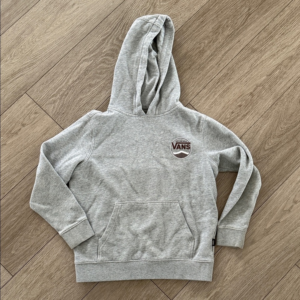 Vans Heather Gray Hoodie with Logo boys size small